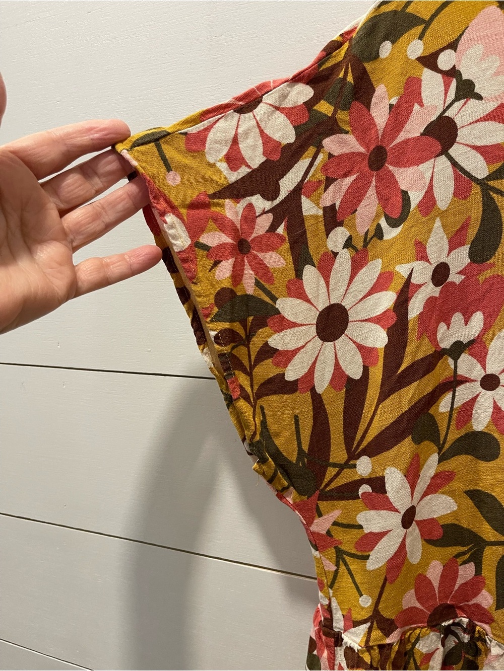 LuLaRoe Lorene Dolman Floral Midi Dress in Mustard and Pink Womens Size XL - Picture 3 of 8